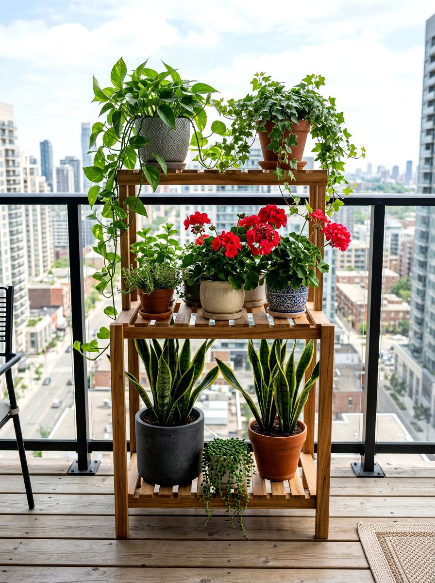 Tiered Plant Stand - 30 container garden makeover ideas