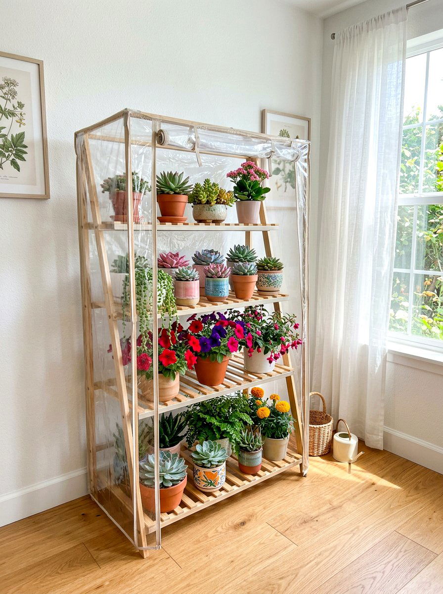 Tiered Plant Stand - 30 indoor greenhouse ideas