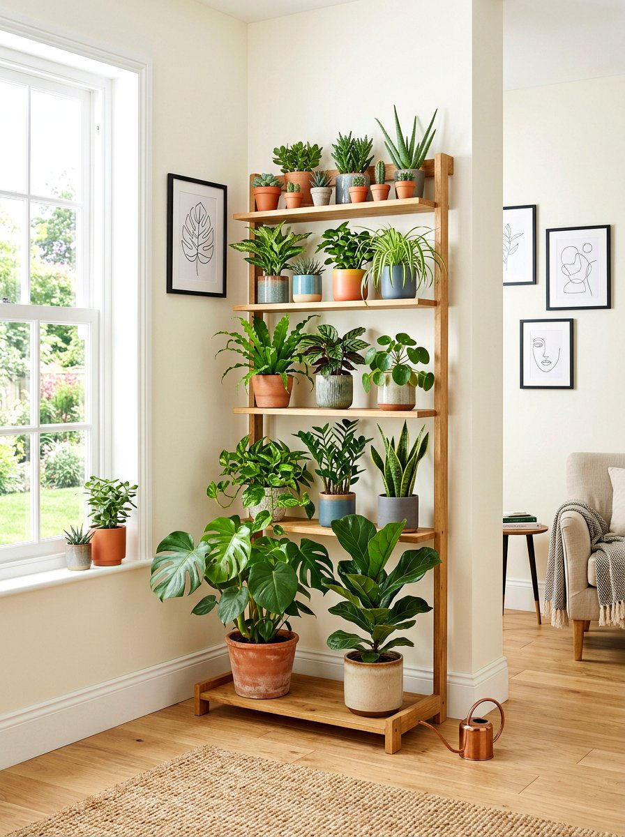 Tiered Plant Stand - 30 indoor garden ideas