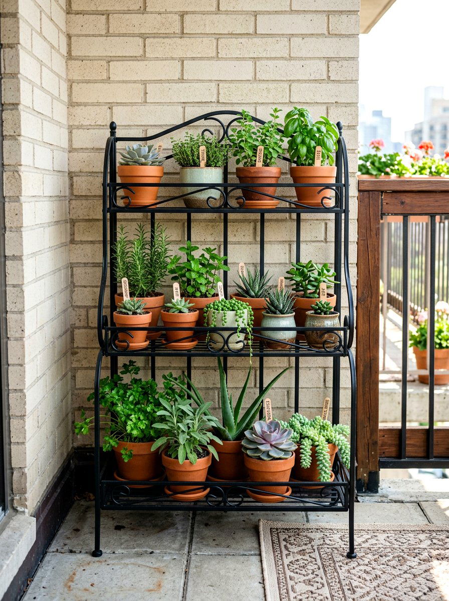 Tiered Plant Stand - 30 patio container garden ideas