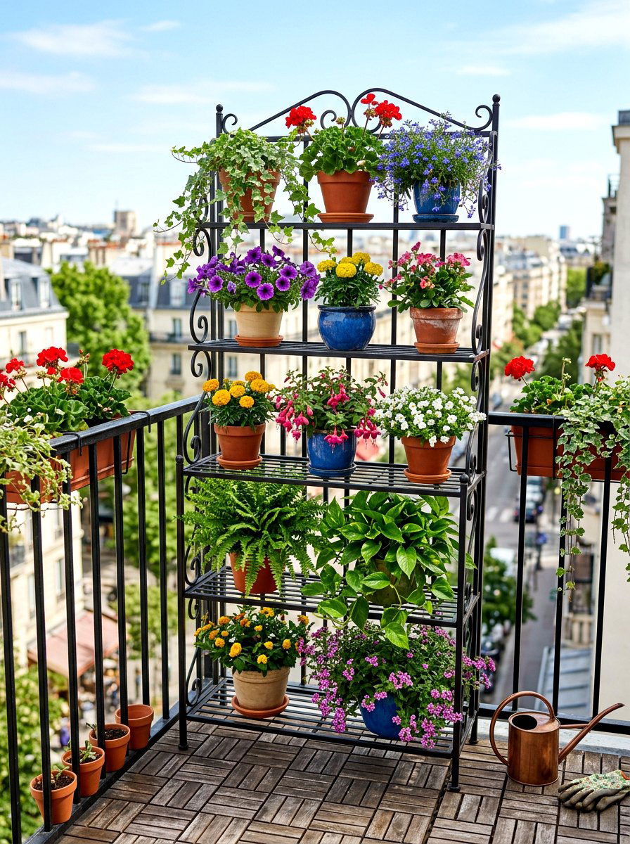 Tiered Plant Stand - 30 patio garden ideas