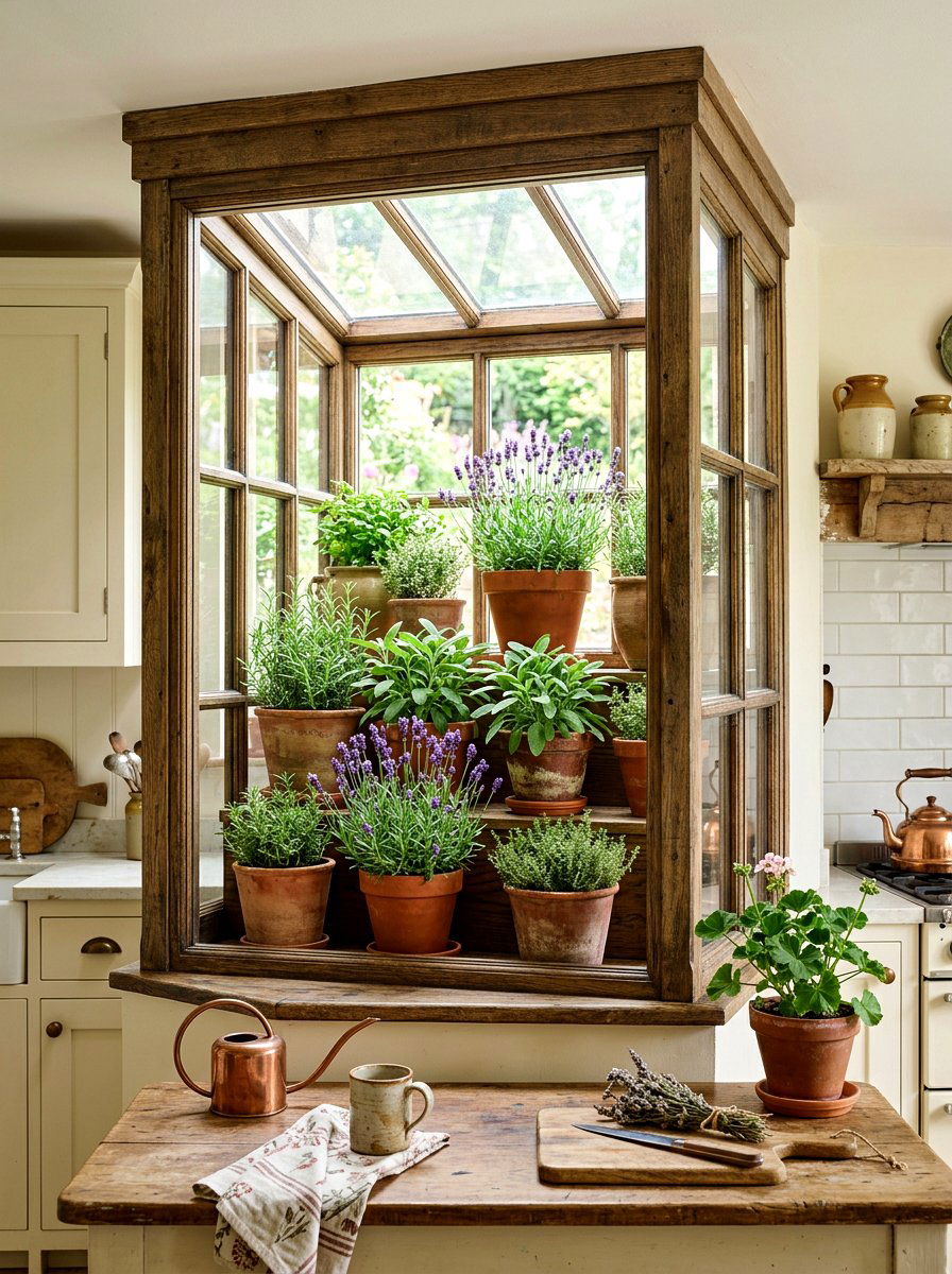 30 Greenhouse Window Kitchen Ideas for Bright Greenery Cooking