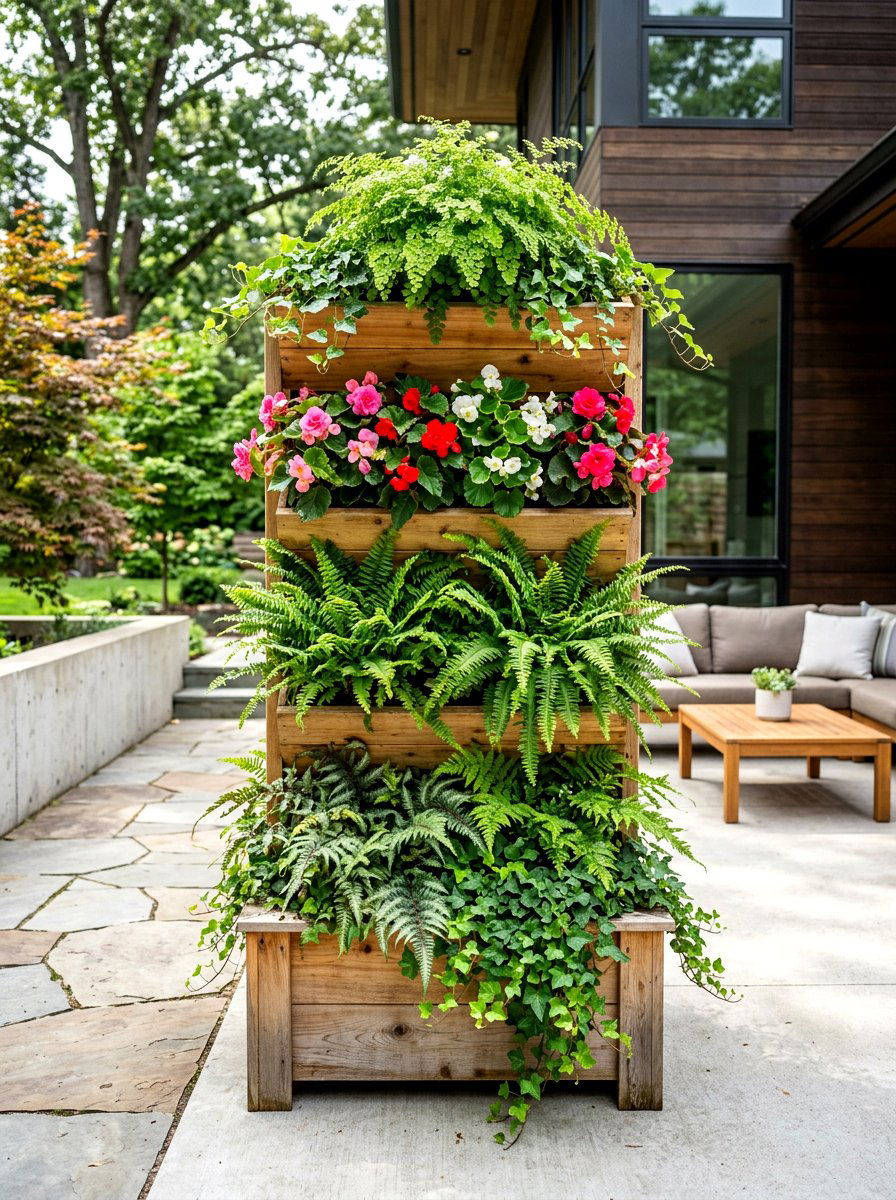 Tiered Planter - 30 shade flower bed ideas