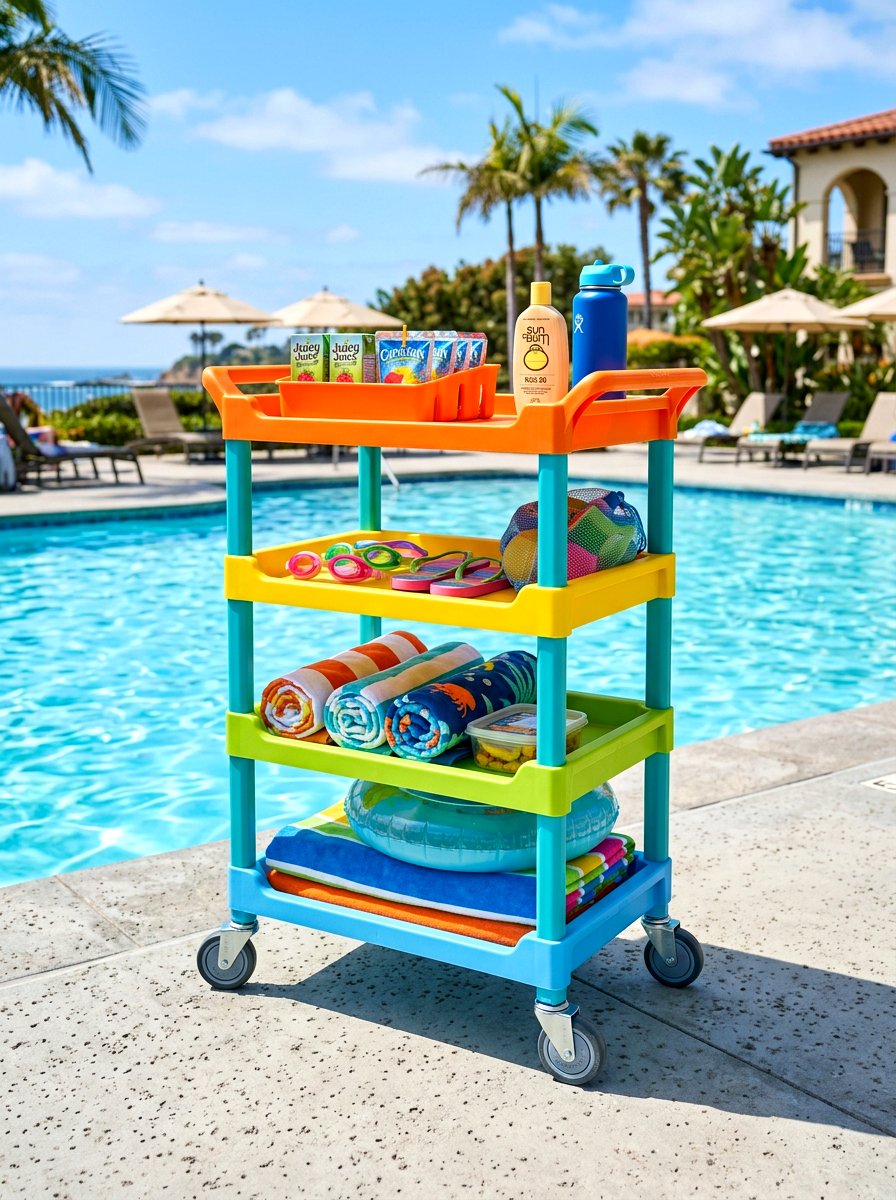 Tiered Plastic Cart - 30 serving cart patio ideas