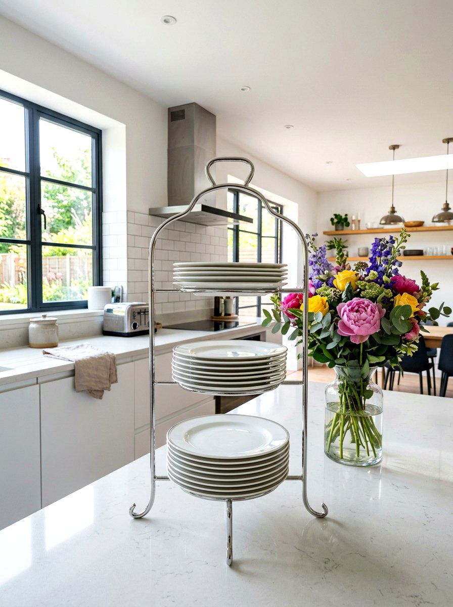 Tiered Plate Stand On Counter - 30 plate display kitchen ideas
