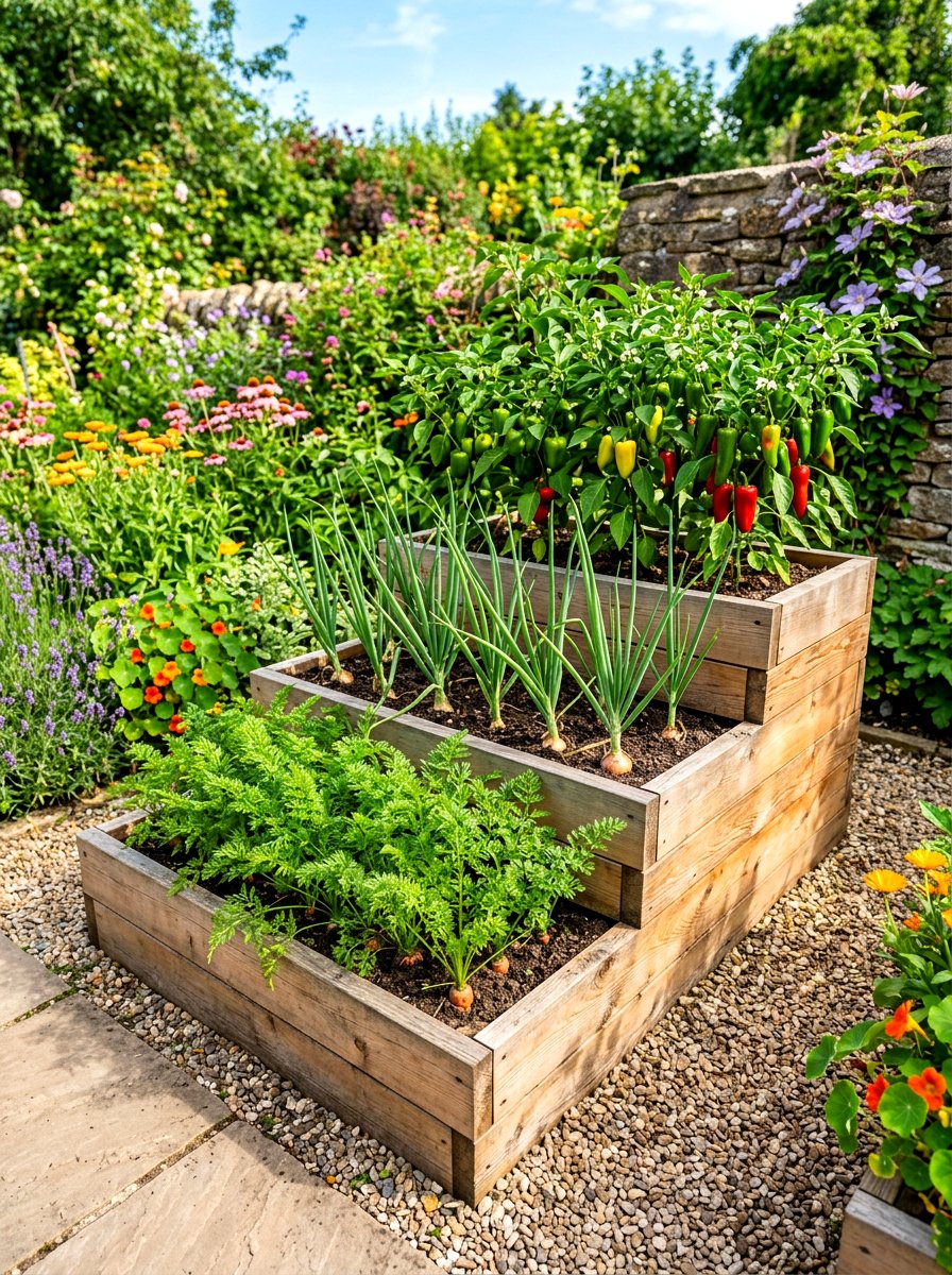 Tiered Raised Bed - 30 vertical vegetable garden ideas