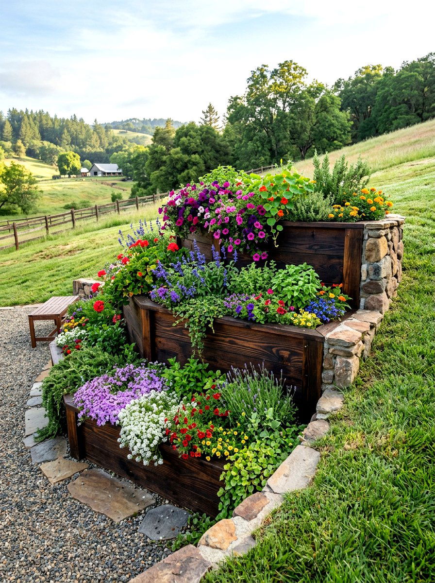 Tiered Raised Bed - 30 raised bed arrangement ideas