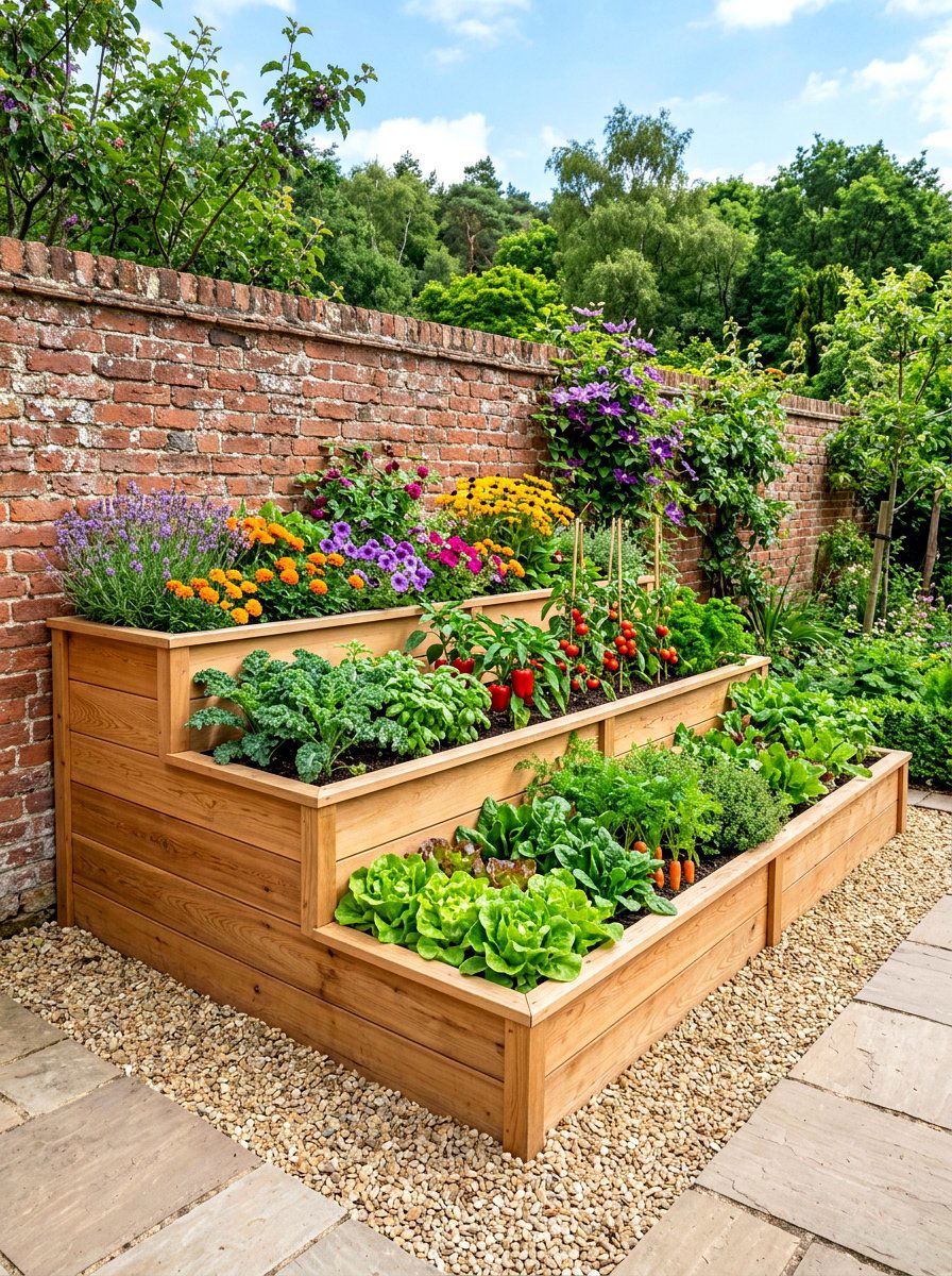 Tiered Raised Beds - 30 small backyard ideas