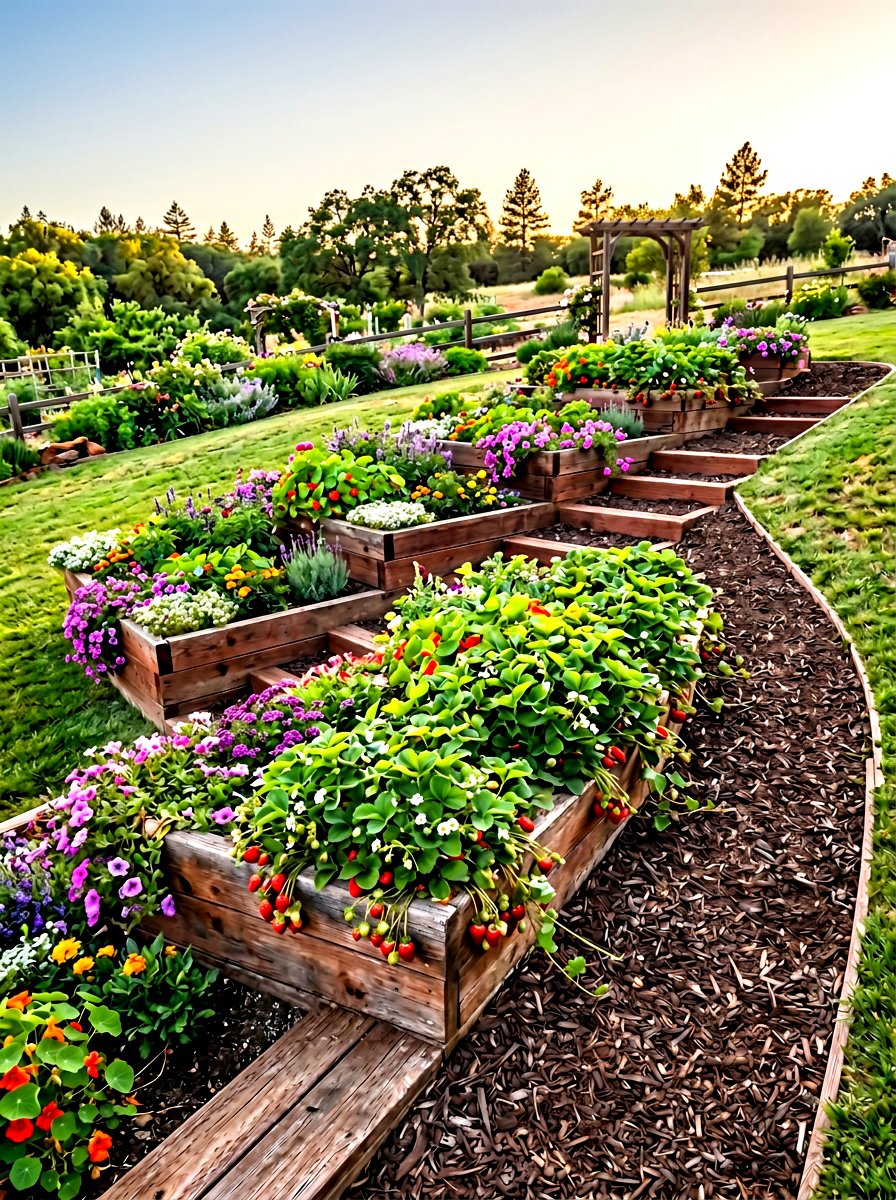 Tiered Raised Garden Bed - 30 raised bed layout ideas