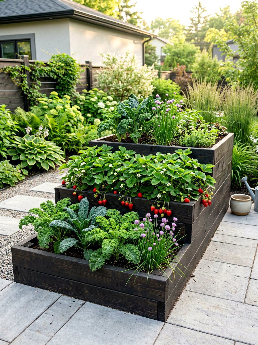 Tiered Raised Garden Bed - 30 compact kitchen garden ideas