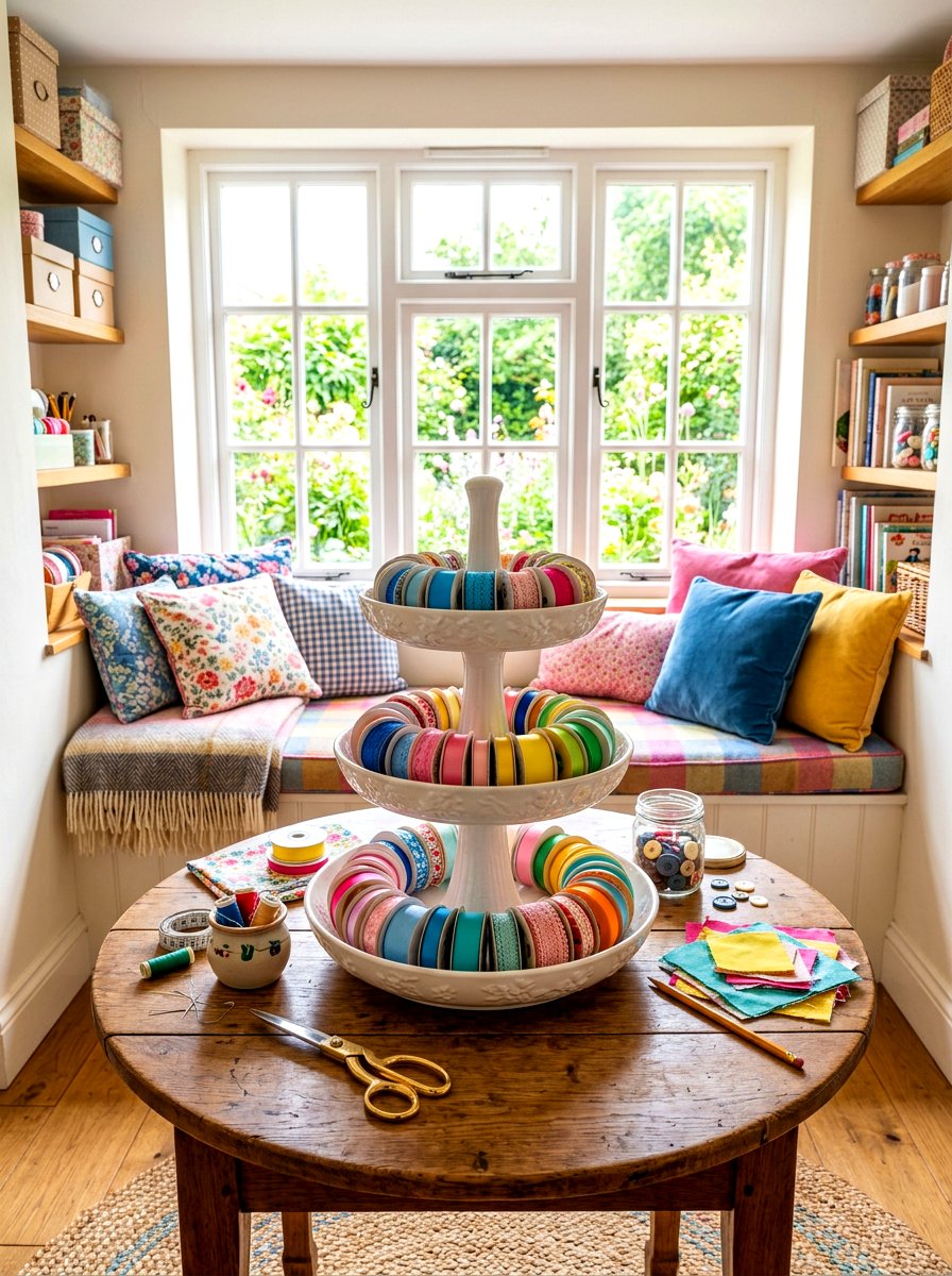 Tiered Ribbon Stand - 30 ribbon storage ideas