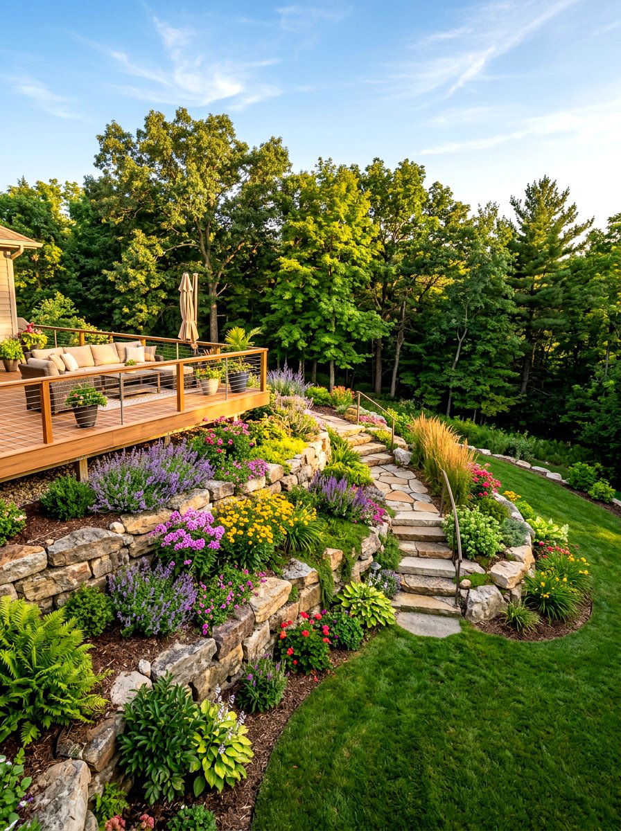 Tiered Rock Garden Border - 30 rock border garden ideas