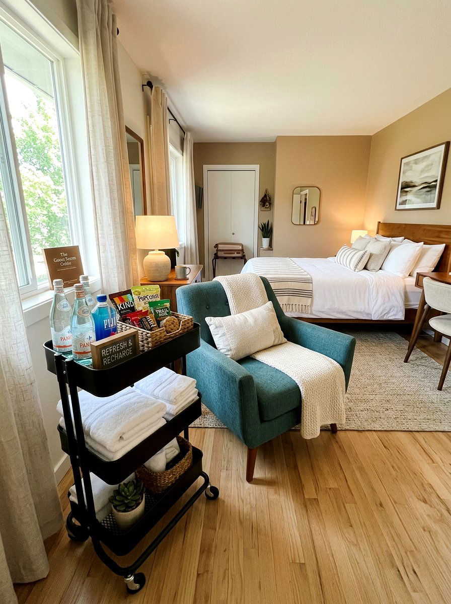 Tiered Rolling Utility Cart - 30 organizing a guest room ideas