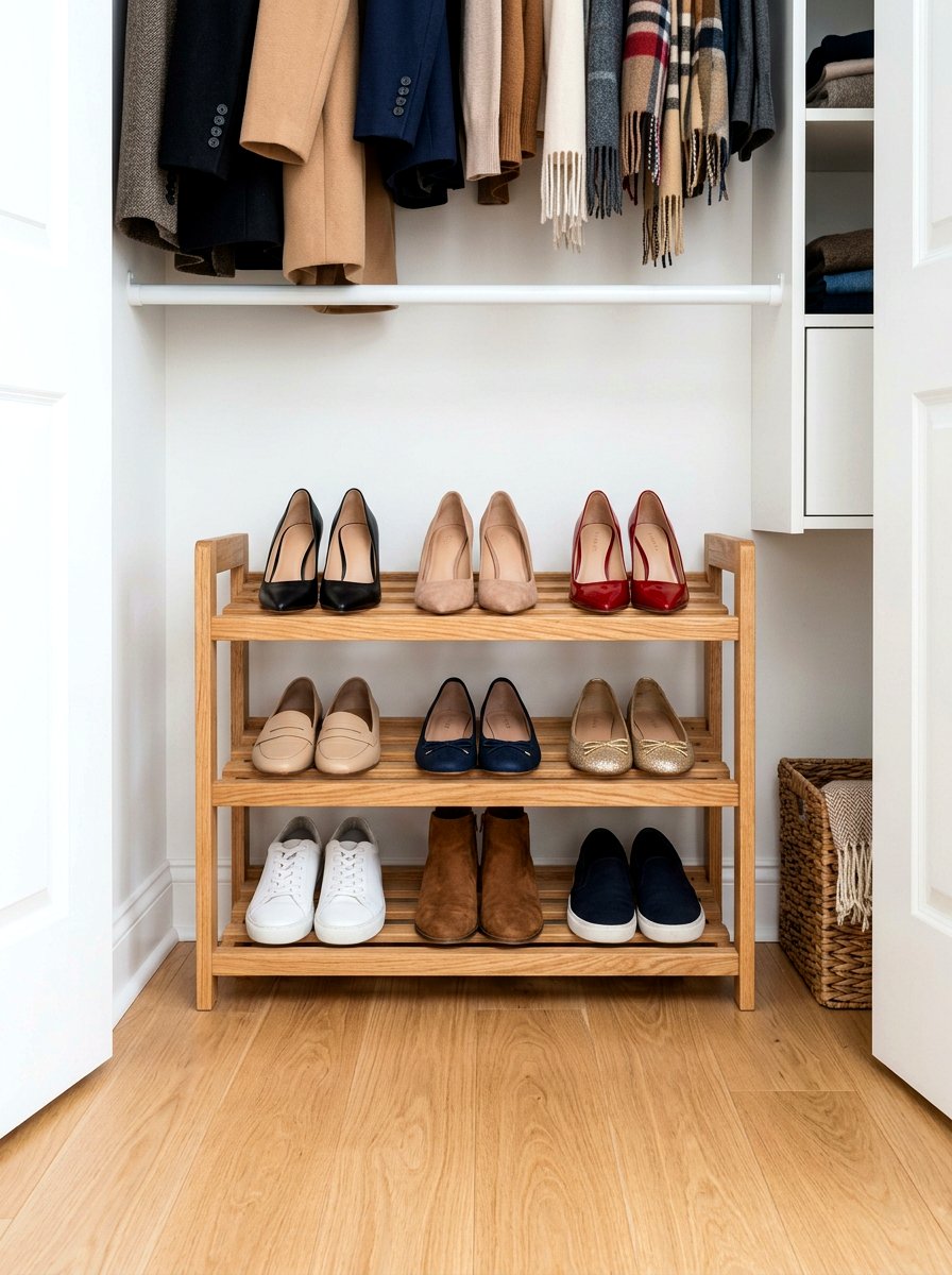 Tiered Shoe Rack - 30 closet organization ideas