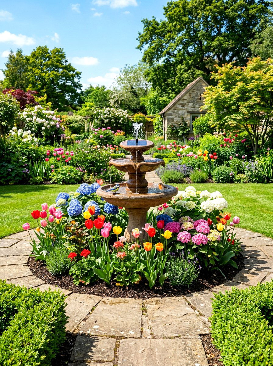 30 Solar Fountain Ideas to Create Serene Backyard Water Scenes