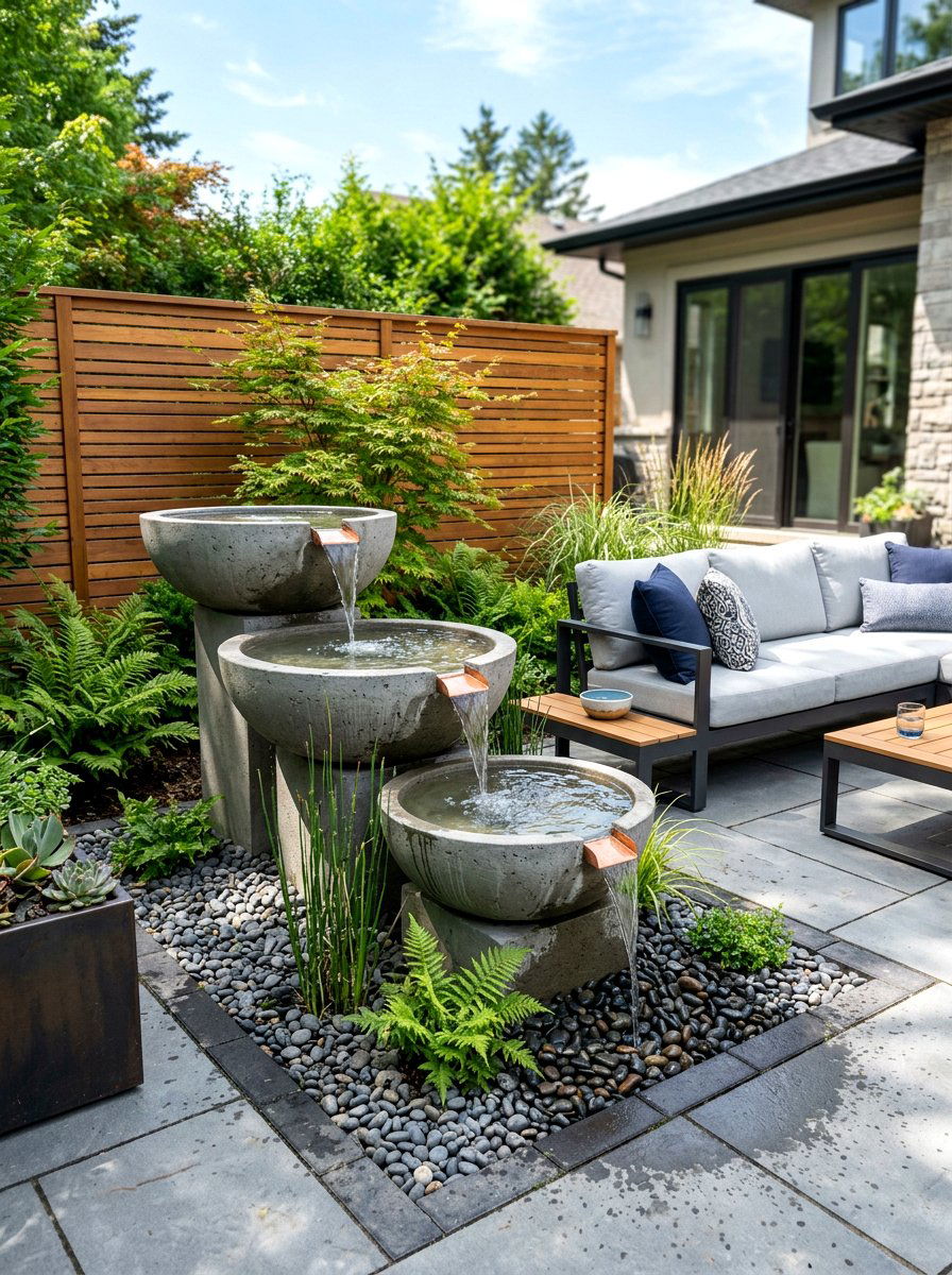 Tiered Spillway Bowl - 30 backyard water feature ideas