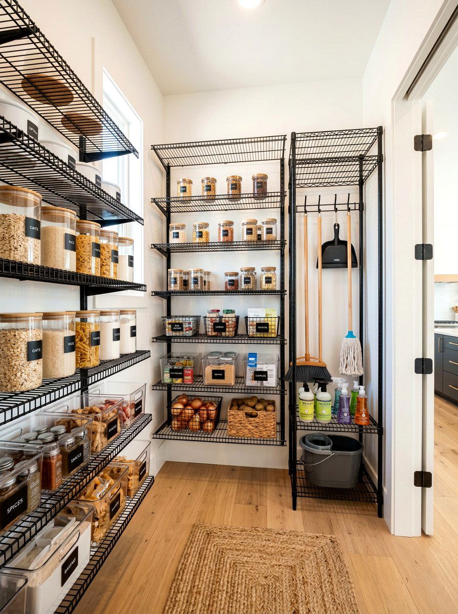 Tiered Storage Shelf - 30 mop broom storage ideas