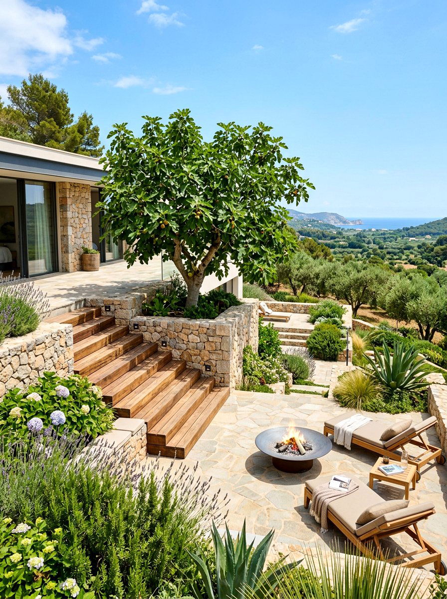 Tiered Terrace Fig Tree - 30 fig tree patio ideas