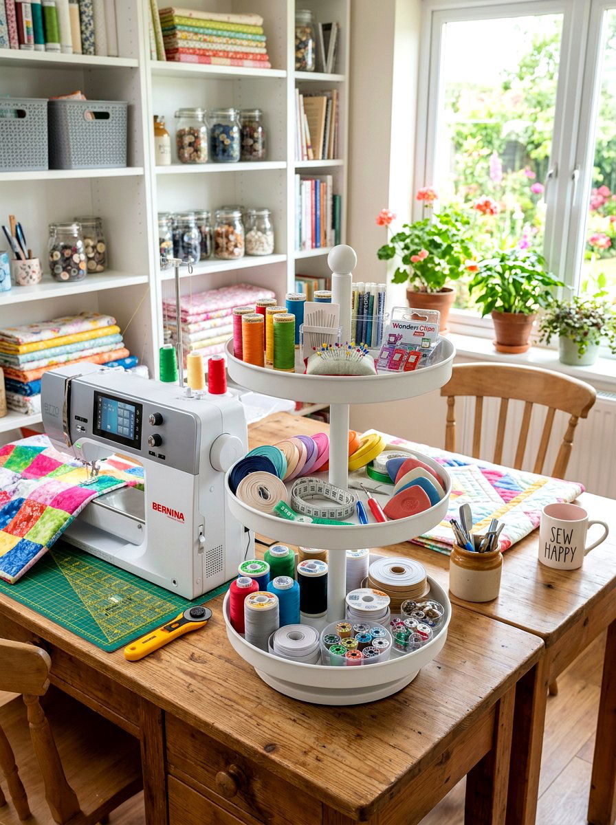 Tiered Tray Organizer - 30 sewing storage ideas
