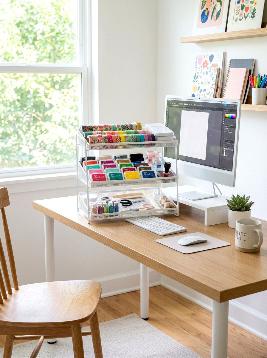 Tiered Tray Organizer - 30 craft supply storage ideas