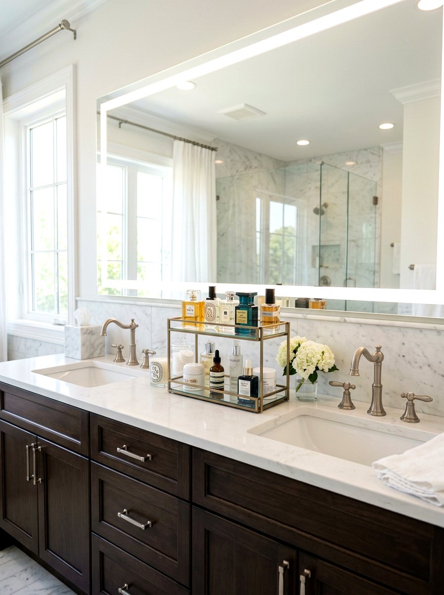 Tiered Vanity Tray - 30 bathroom organization ideas