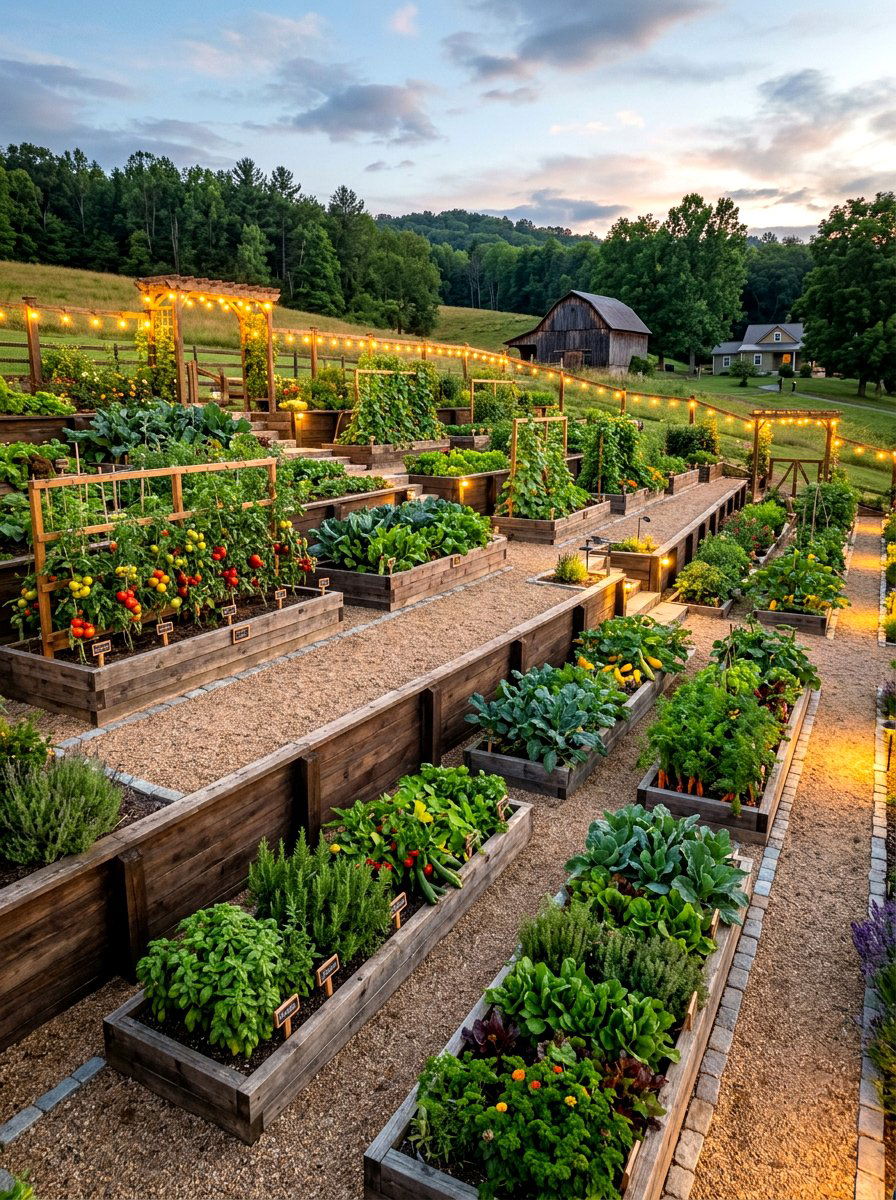 Tiered Vegetable Garden - 30 tiered backyard ideas