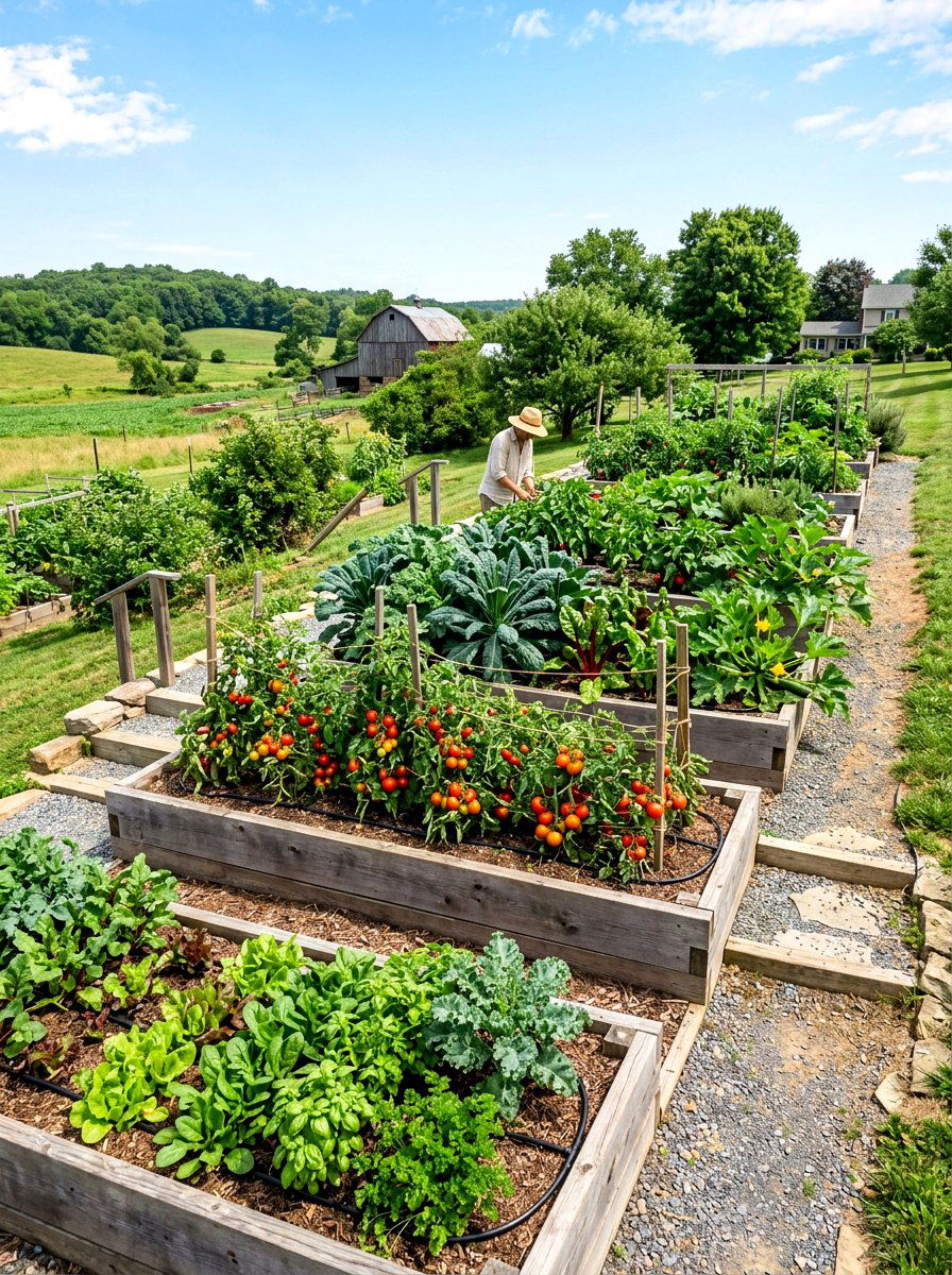 Tiered Vegetable Garden Bed - 30 sloped yard landscaping ideas