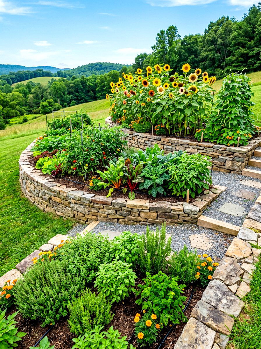 Tiered Vegetable Garden Bed - 30 raised kitchen garden ideas