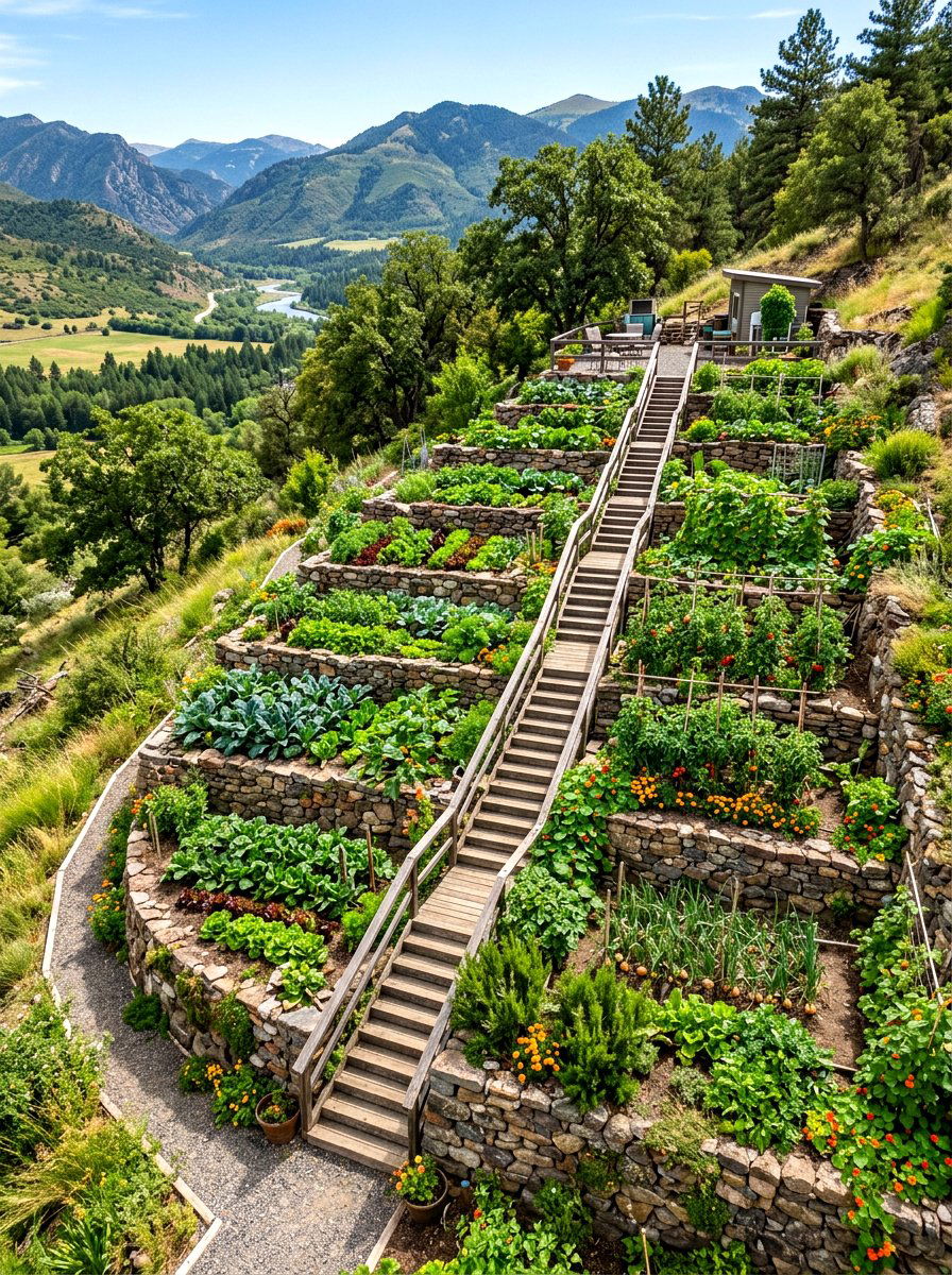 Tiered Vegetable Garden - 30 backyard vegetable garden ideas