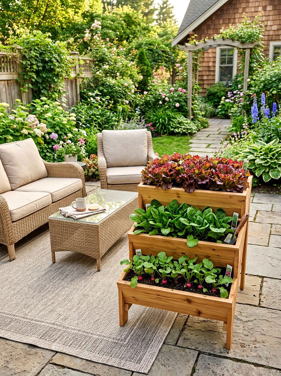 Tiered Vegetable Planter - 30 edible patio garden ideas