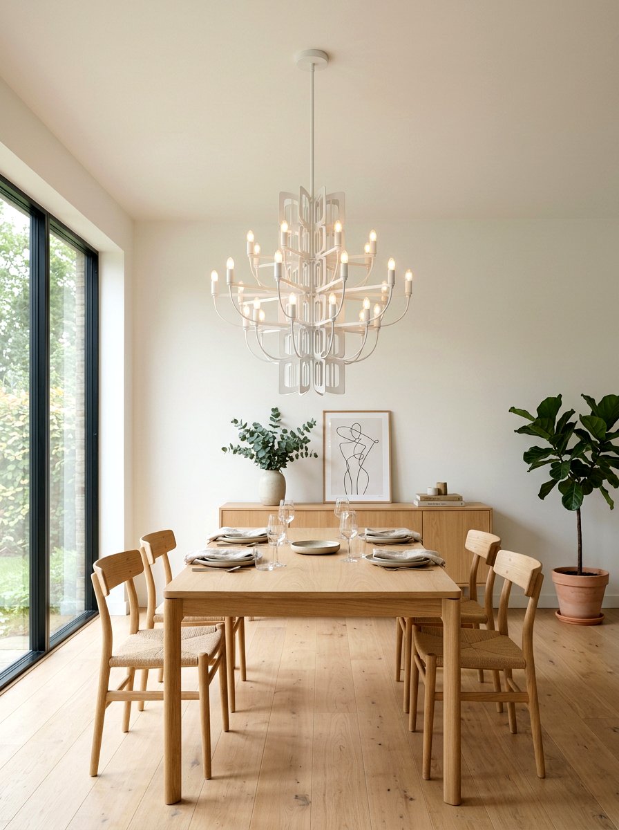 Tiered White Chandelier - 30 dining room chandelier ideas