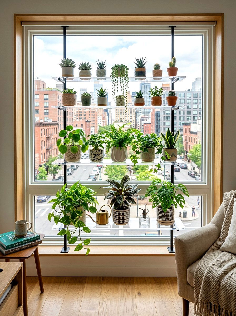 Tiered Window Shelf - 30 windowsill garden ideas