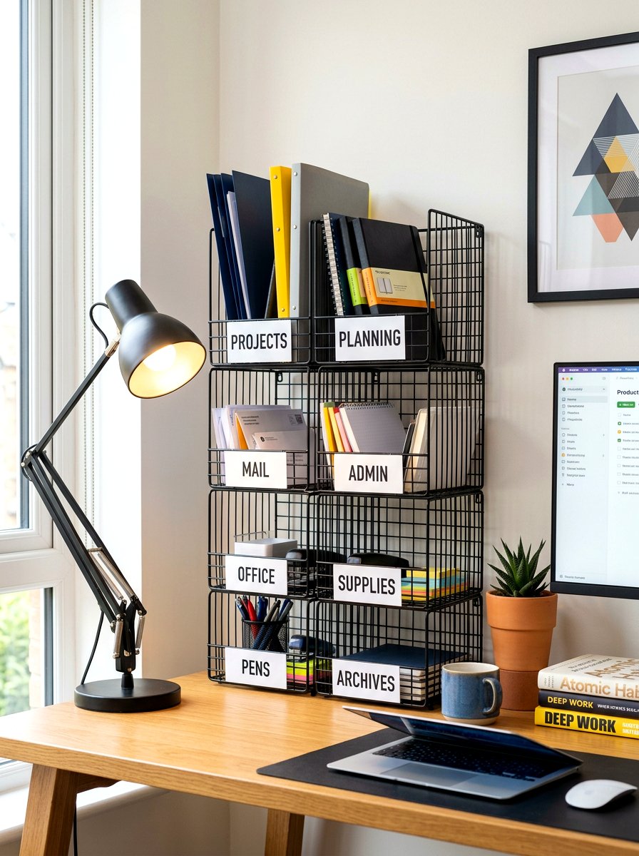 Tiered Wire Cubbies - 30 mail sorting cabinet ideas