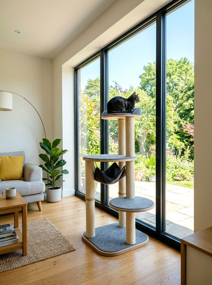 Tiered cat window tree - 30 cat window perch ideas