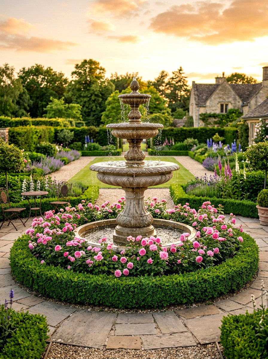 Tiered fountain - 30 patio fountain ideas