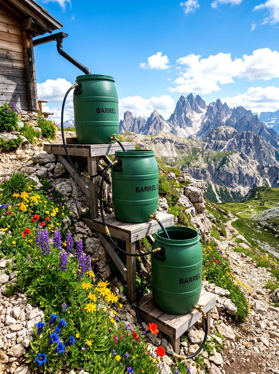 Tiered gravity feed rain barrel - 30 rain barrel ideas