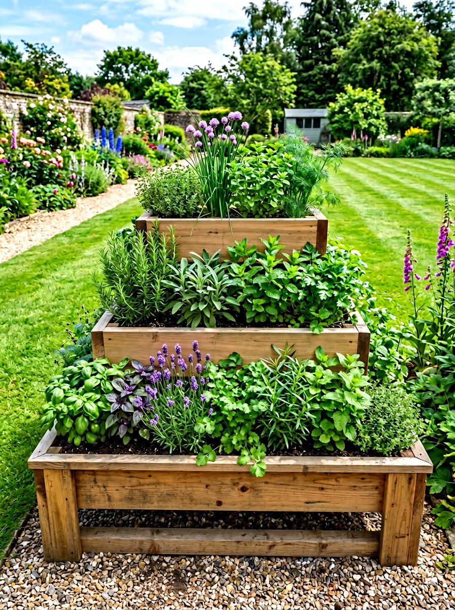 Tiered herb garden planter - 30 herb garden ideas