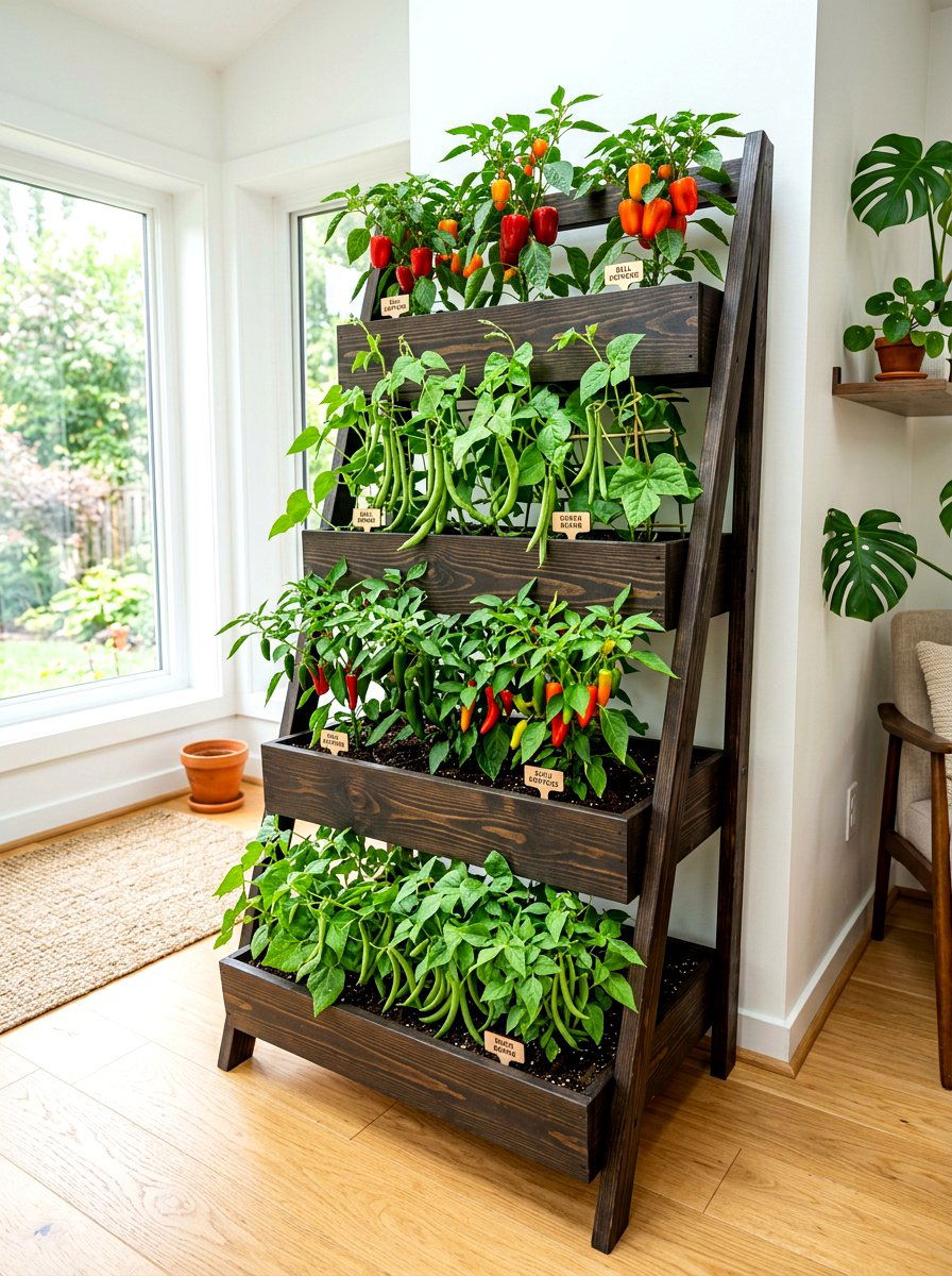 Tiered ladder planter - 30 patio vegetable garden ideas