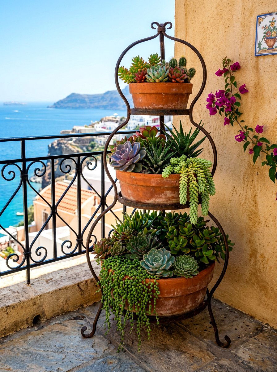 Tiered plant holder - 30 hanging container garden ideas