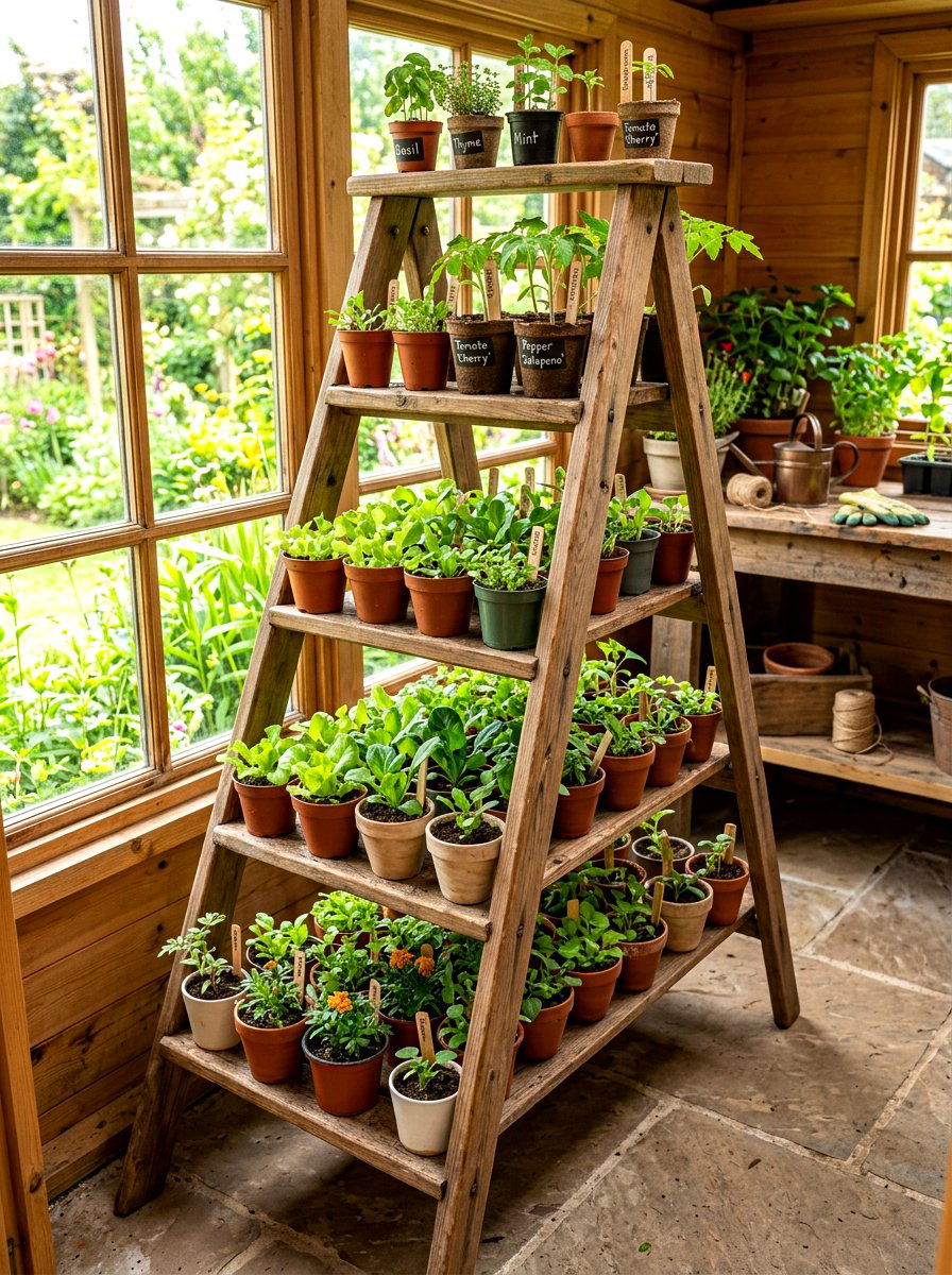 Tiered plant stand - 30 potting shed storage ideas