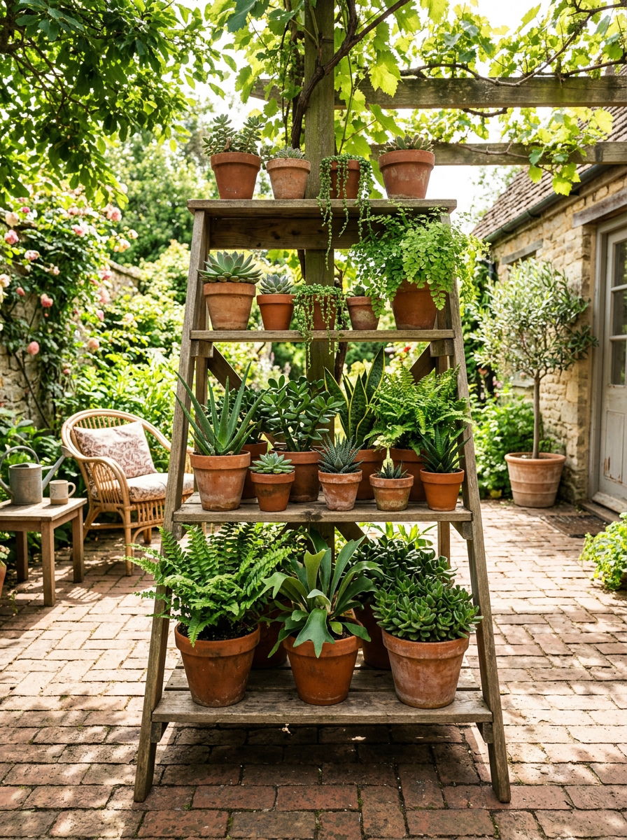 Tiered plant stand - 30 urban garden ideas
