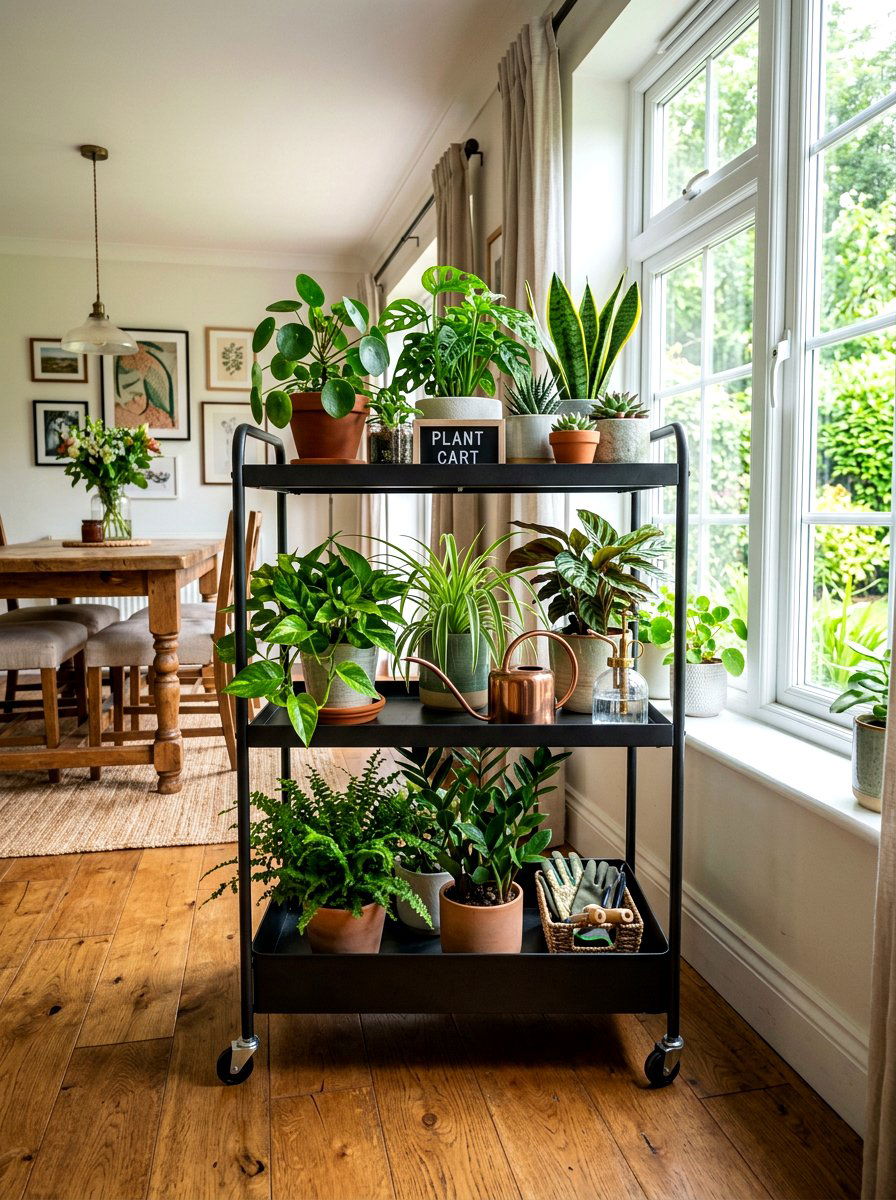 Tiered plant trolley - 30 indoor plant decor ideas