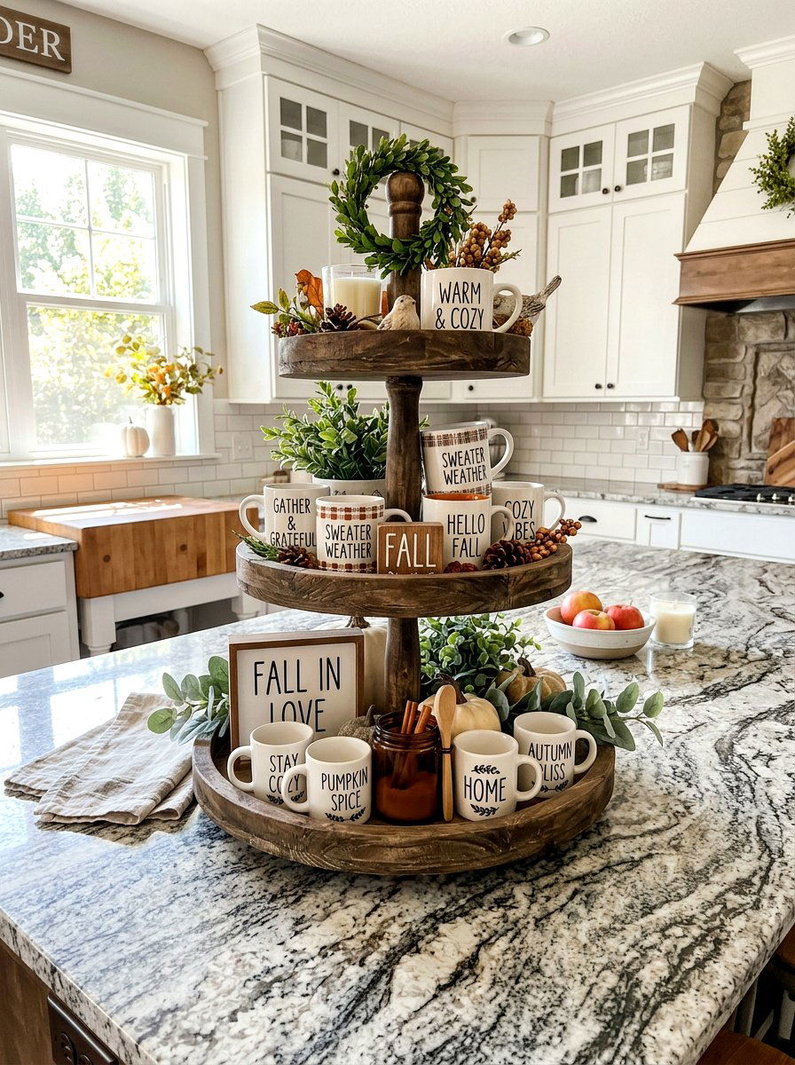 Tiered tray display - 30 mug display ideas