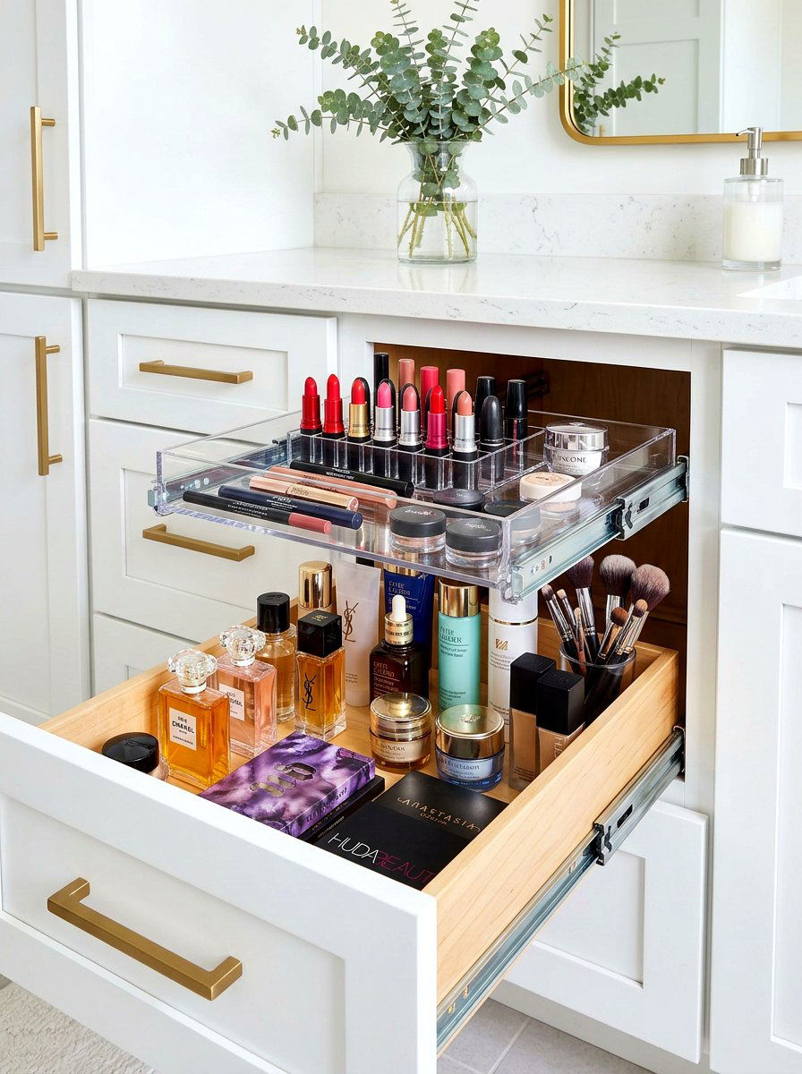 Tiered vanity drawer storage - 30 vanity drawer organization ideas