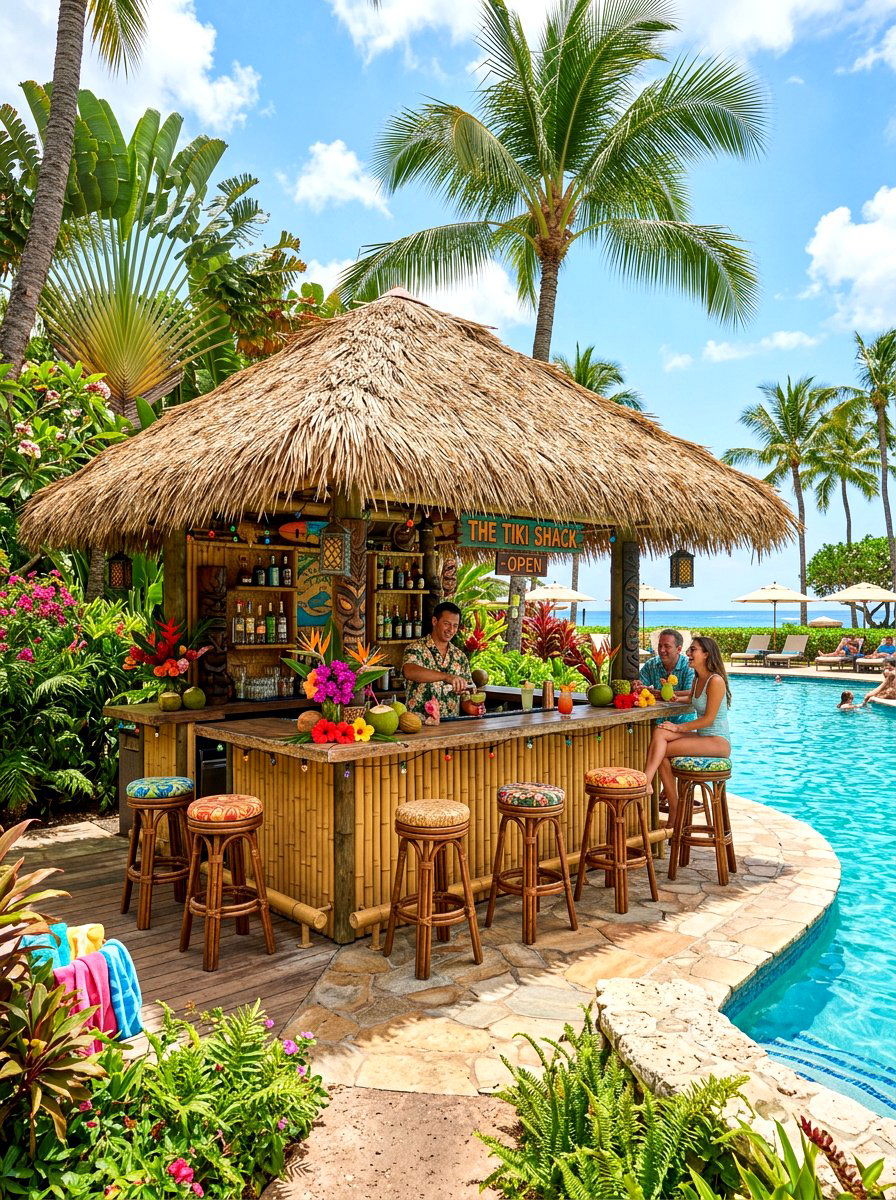 Tiki Hut Pool Bar - 30 poolside bar ideas