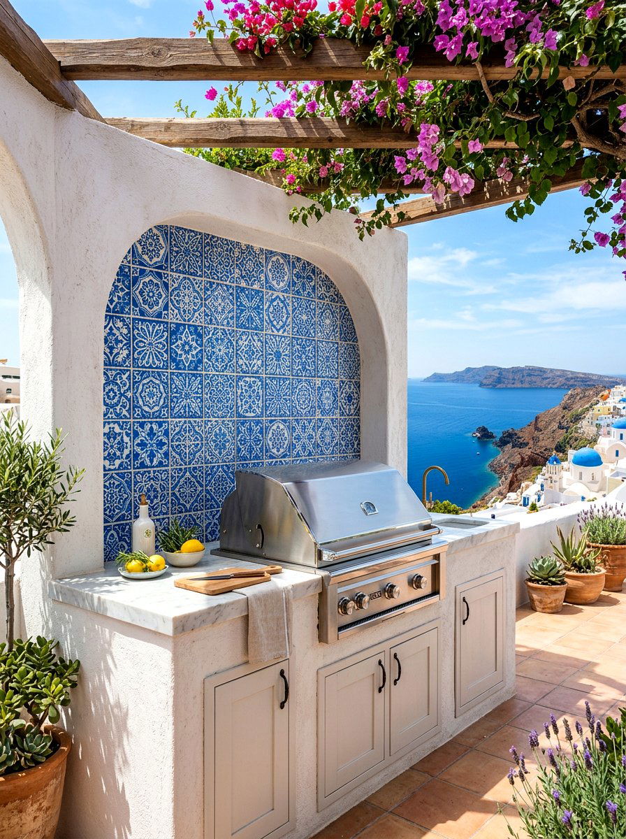 Tile Backsplash Grill Station - 30 backyard grill station ideas