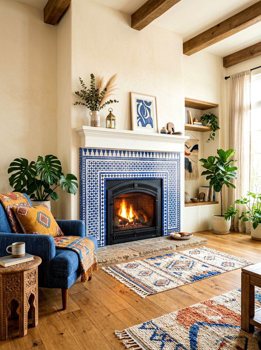 Tile Fireplace Surround - 30 fireplace wall living room ideas