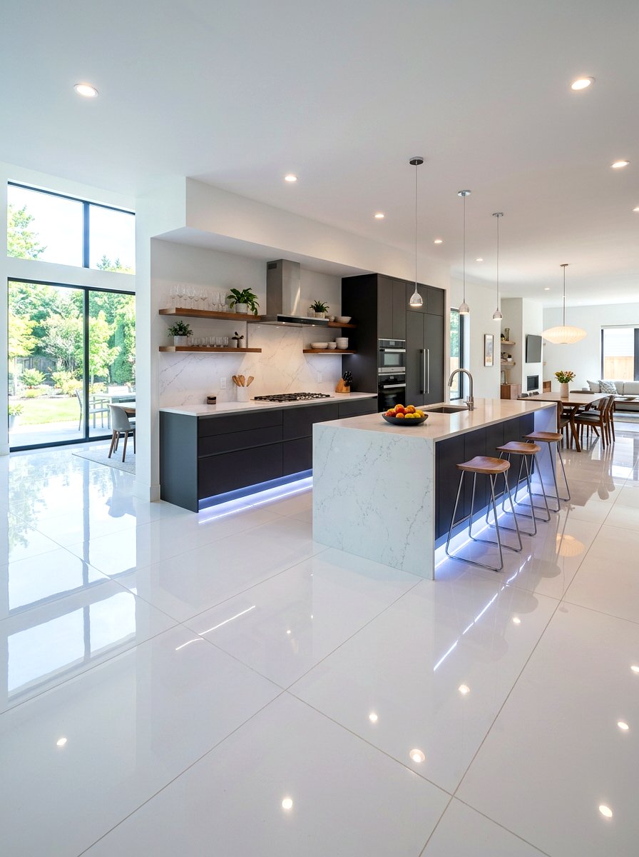 Tile Floor Glow Lighting - 30 toe kick lighting ideas