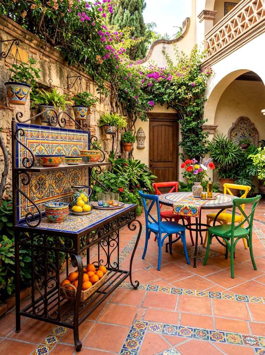 Tile Top Server - 30 serving cart patio ideas