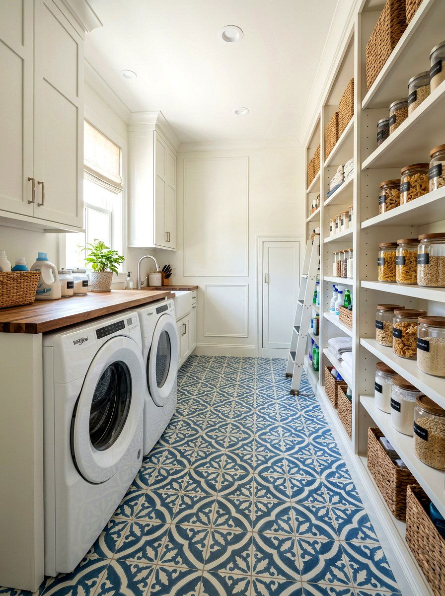 Tile floor laundry pantry - 30 laundry room pantry combo ideas